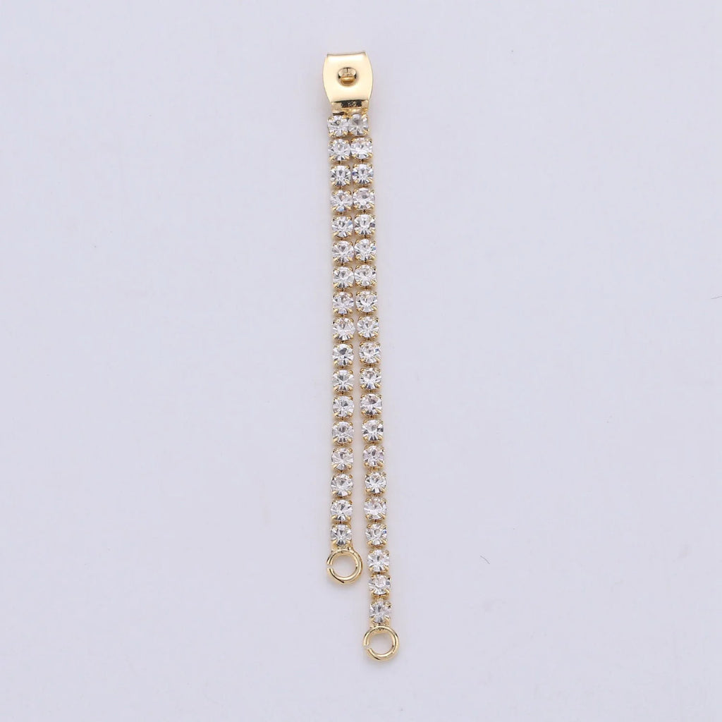 63mm Cubic Zirconia Earrings Back Stopper DIY Necklace Closure Belakang Anting Hypoallergenic Gold Plated