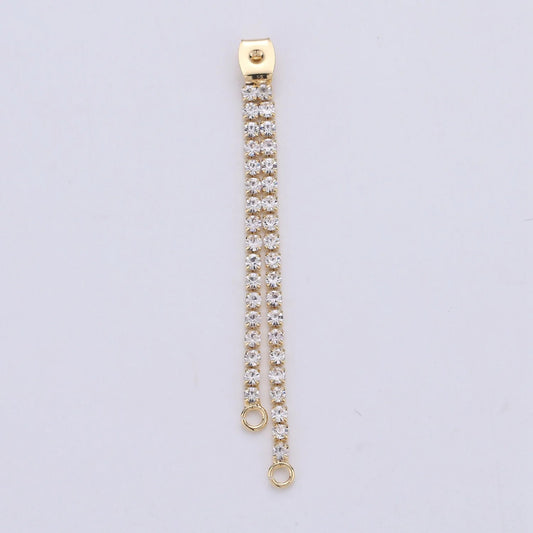 63mm Cubic Zirconia Earrings Back Stopper DIY Necklace Closure Belakang Anting Hypoallergenic Gold Plated