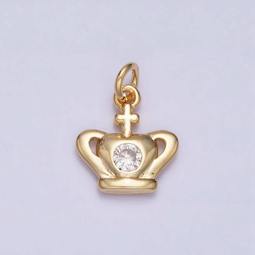 Tiny Royal Crown Charm DIY Charm Liontin Mahkota Kecil Berlian Hypoallergenic Gold Filled