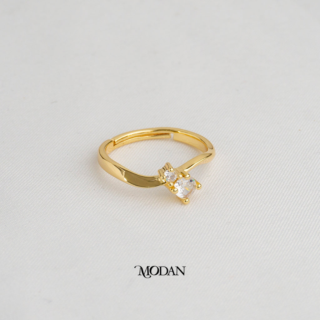 Teddy Bear Twisted Ring Cincin Beruang Ulir Hypoallergenic Gold Plated