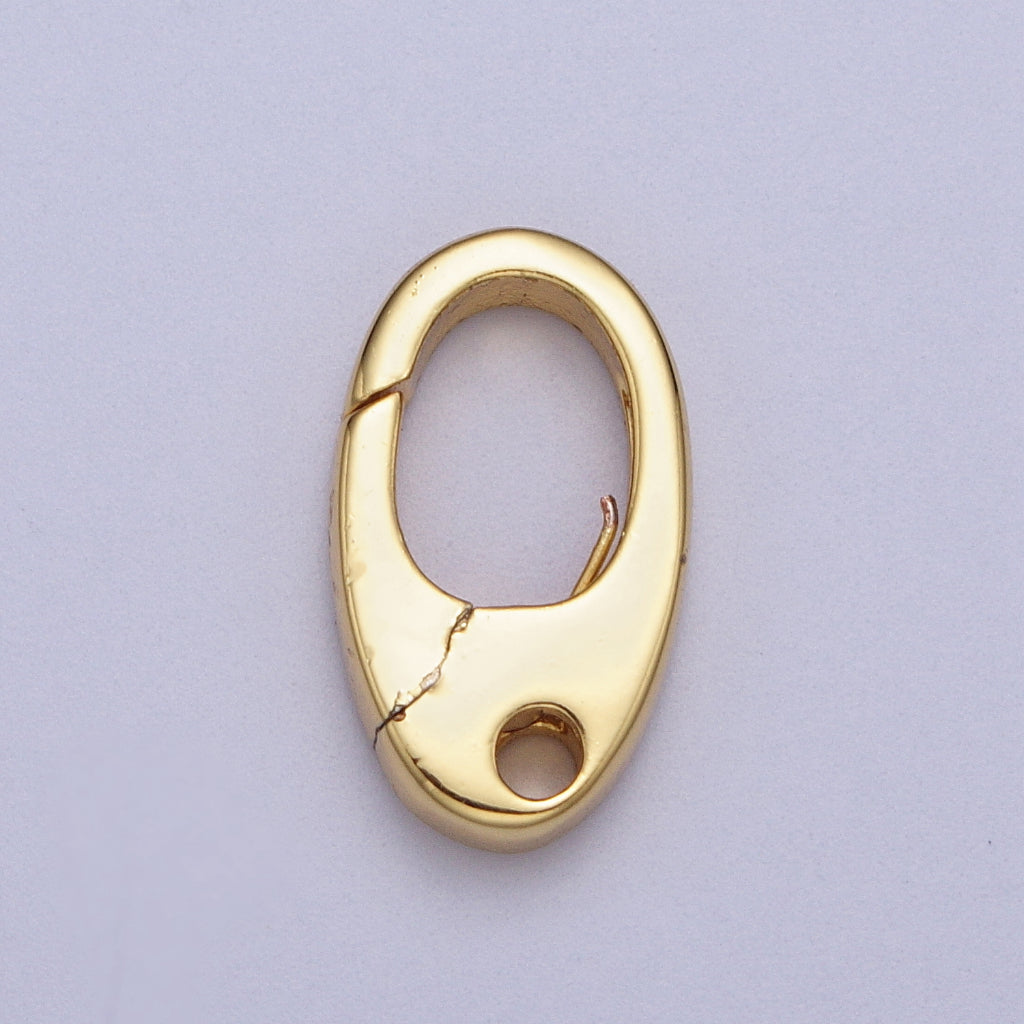 Oval Push Gate Clasp DIY Necklace Closure Pengait Hypoallergenic Gold Filled