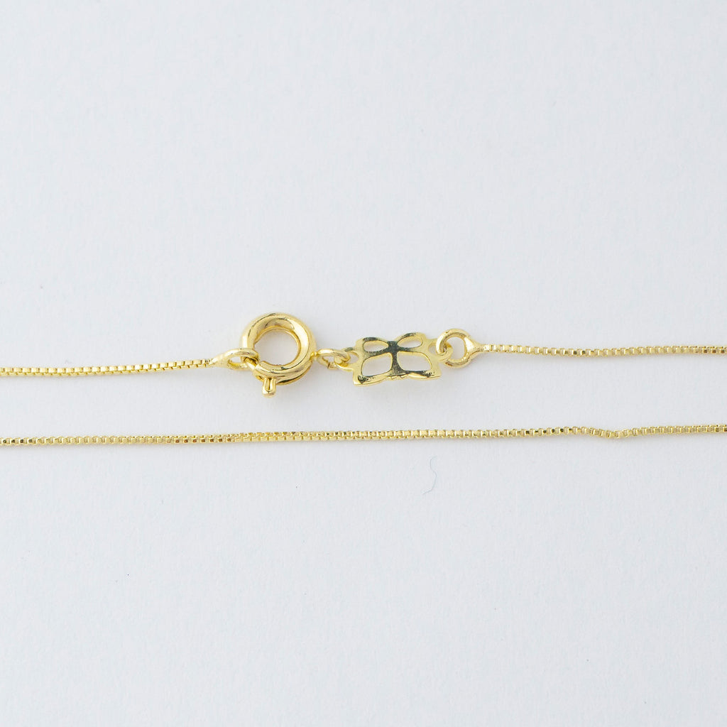(0.8mm) Golden Box Chain Necklace Daily Wear Rantai Kalung Hypoallergenic Gold Filled