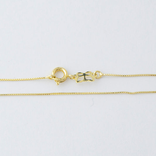 (0.8mm) Golden Box Chain Necklace Daily Wear Rantai Kalung Hypoallergenic Gold Filled