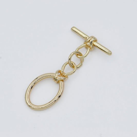 15mm Oval Toggle Clasp DIY Necklace Closure Kaitan Gelang Hypoallergenic Gold Filled