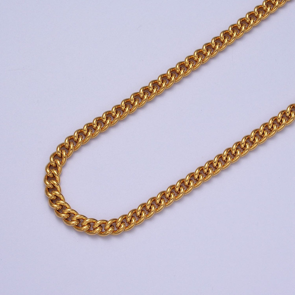 Plain Curb Chain Unfinished DIY Chain Rantai Kalung Gelang Meteran Hypoallergenic Gold Filled