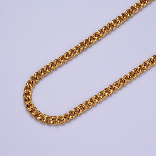 Plain Curb Chain Unfinished DIY Chain Rantai Kalung Gelang Meteran Hypoallergenic Gold Filled