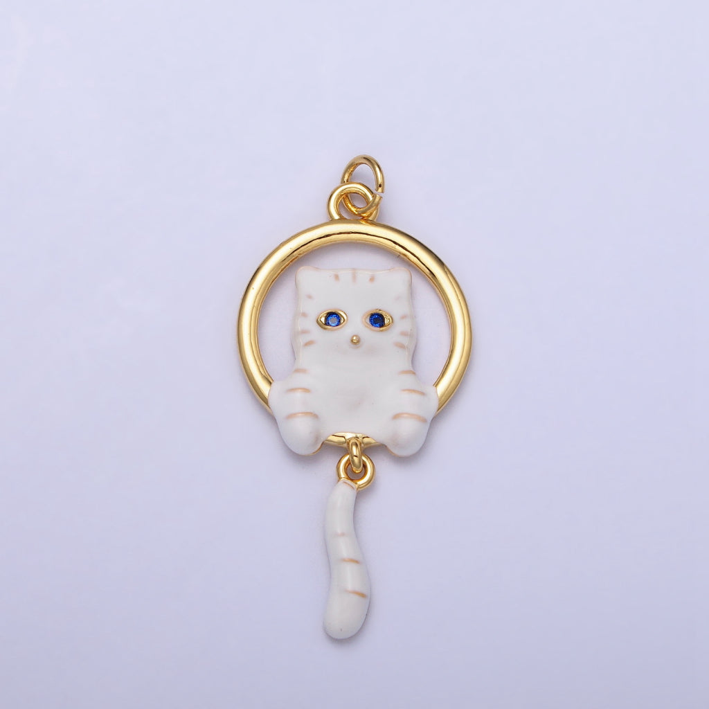 Cute Kitty Cat Tail Dangle Animal DIY Charm Liontin Kucing Hypoallergenic Gold Filled