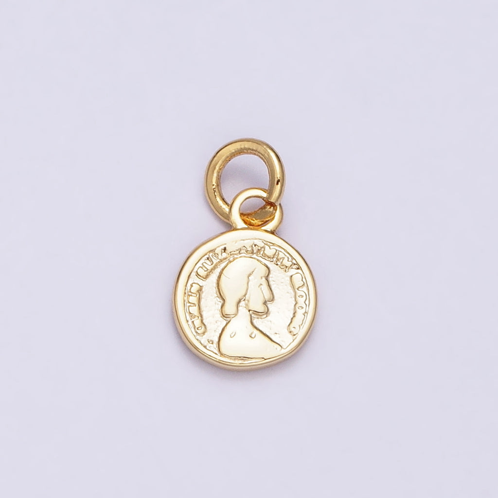 Mini Coin Face Round Charm DIY Charm Liontin Koin Kecil Hypoallergenic Gold Filled