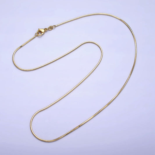 Snake Herringbone Necklace Slim Chain 45cm Rantai Kalung Hypoallergenic Gold Plated