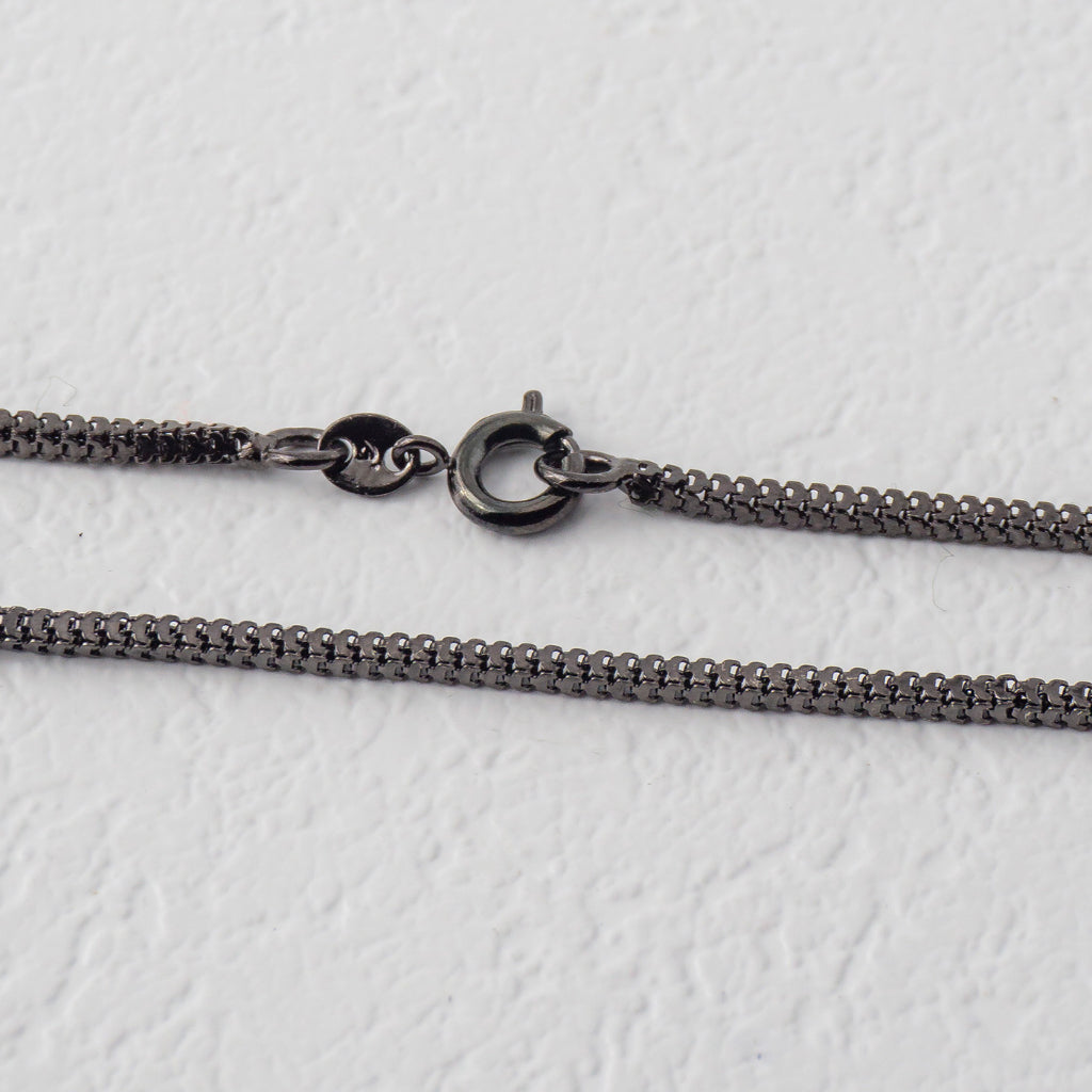 Black Square Box Chain Necklace Rantai Kalung Hypoallergenic Gold Plated