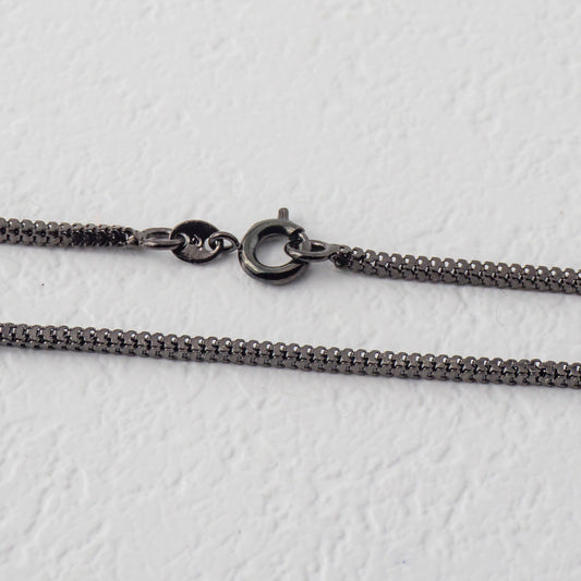 Black Square Box Chain Necklace Rantai Kalung Hypoallergenic Gold Plated