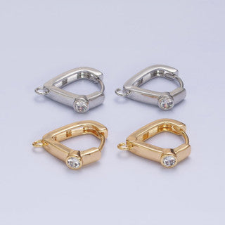 Triangle Huggie Earring DIY Earrings Findings Pengait Anting Segitiga Unfinished Hypoallergenic Gold Filled