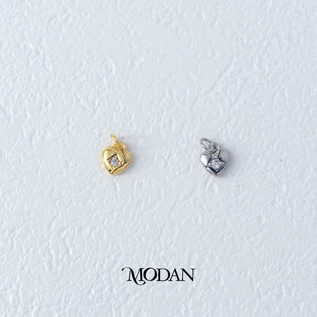 Simple Mini Heart Charm DIY Charm Liontin Hati Berlian Kecil Hypoallergenic Gold Filled
