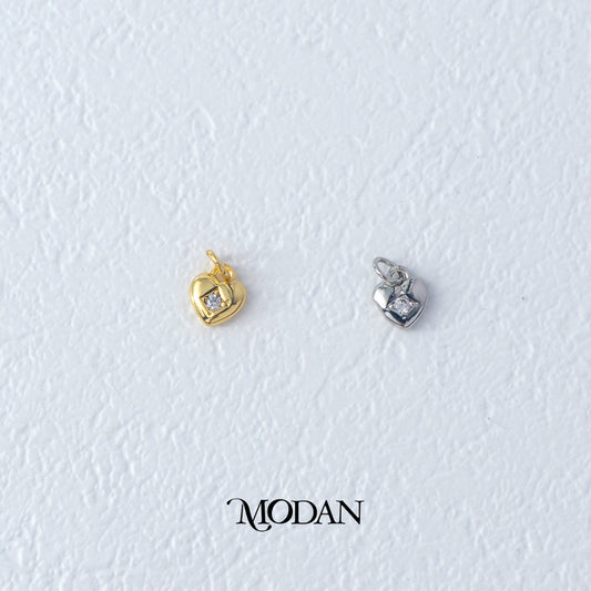 Simple Mini Heart Charm DIY Charm Liontin Hati Berlian Kecil Hypoallergenic Gold Filled