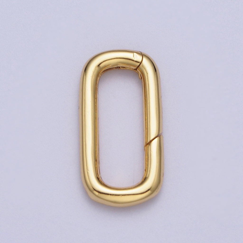 Rectangular Push Clasp DIY Necklace Closure Pengait Hypoallergenic Gold Plated
