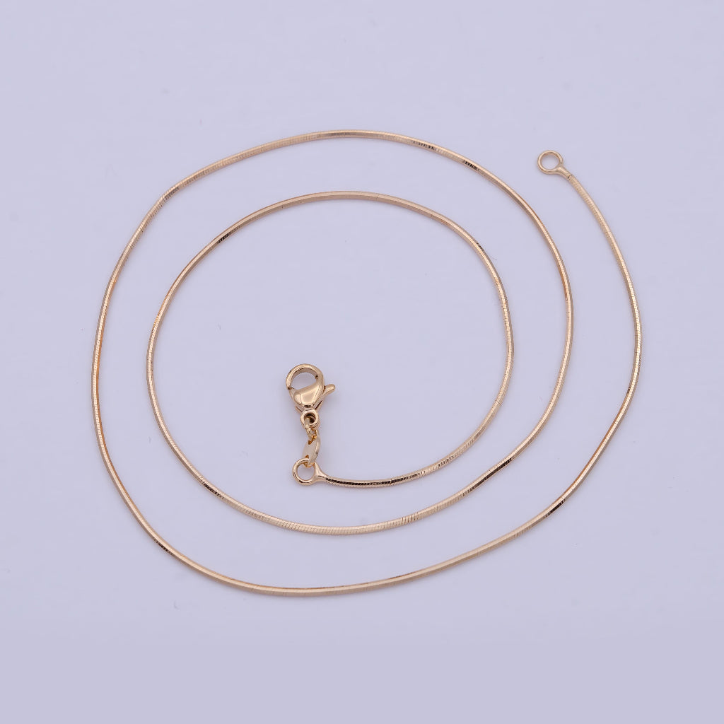 Snake Herringbone Necklace Chain 45cm Rantai Kalung Hypoallergenic Gold Plated