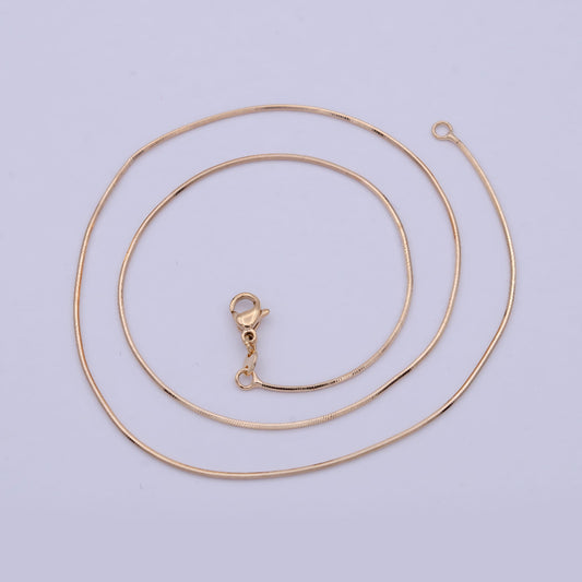 Snake Herringbone Necklace Chain 45cm Rantai Kalung Hypoallergenic Gold Plated
