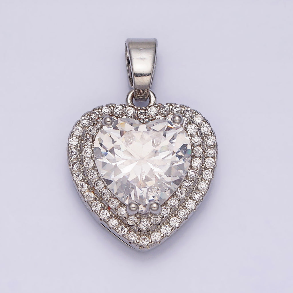 Bridal Heart Pendant DIY Charm Liontin Hati Berlian Hypoallergenic Gold Filled