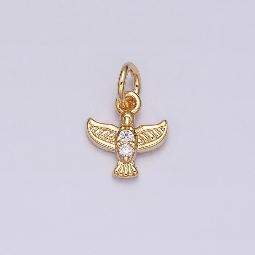 Tiny Flying Dove Charm DIY Charm Liontin Merpati Berlian Kecil Hypoallergenic Gold Filled