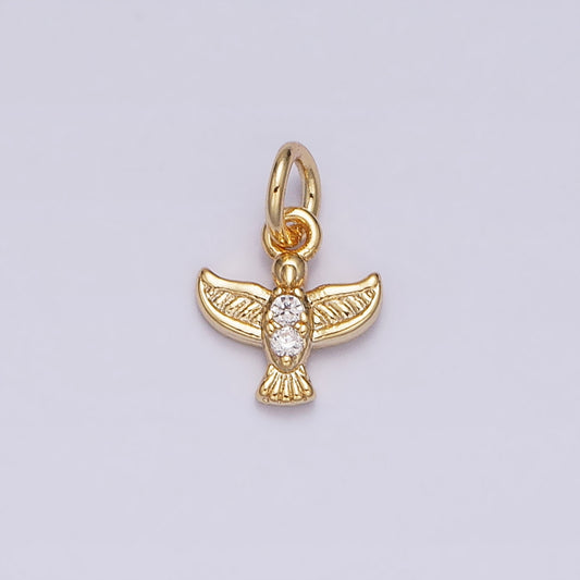 Tiny Flying Dove Charm DIY Charm Liontin Merpati Berlian Kecil Hypoallergenic Gold Filled