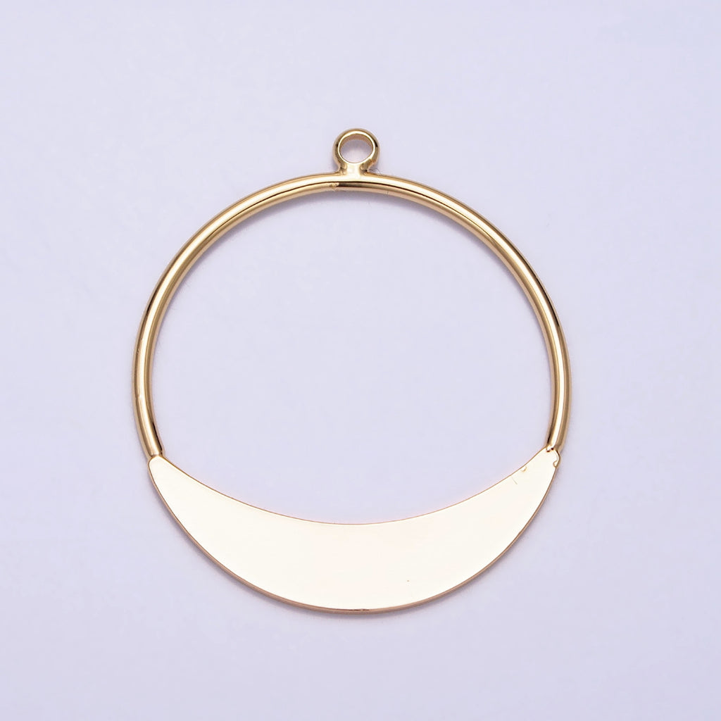 Geometric Circular Charm DIY Charm Liontin Bulat Minimalist Hypoallergenic Gold Plated