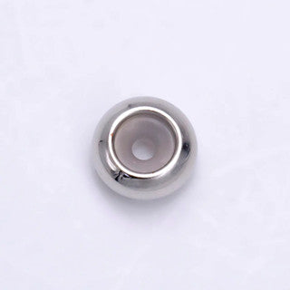 (6 PCS) Silver Round Chain Stopper DIY Closure Rantai Untuk Gelang/Kalung Hypoallergenic Gold Filled