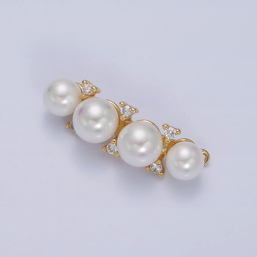 Bridal Elegant White Pearl DIY Connector Liontin Pesta Mutiara Hypoallergenic Gold Filled