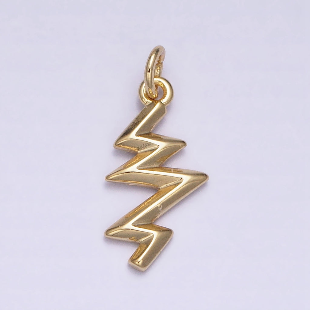 Plain Lightning Zig Zag Charm DIY Charm Liontin Petir Polos Hypoallergenic Gold Filled