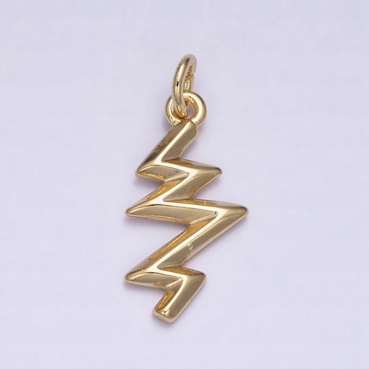 Plain Lightning Zig Zag Charm DIY Charm Liontin Petir Polos Hypoallergenic Gold Filled