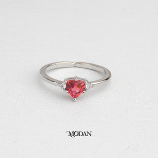 Geometric Triangle Ruby Ring Cincin Rubi Segitiga Hypoallergenic Gold Plated