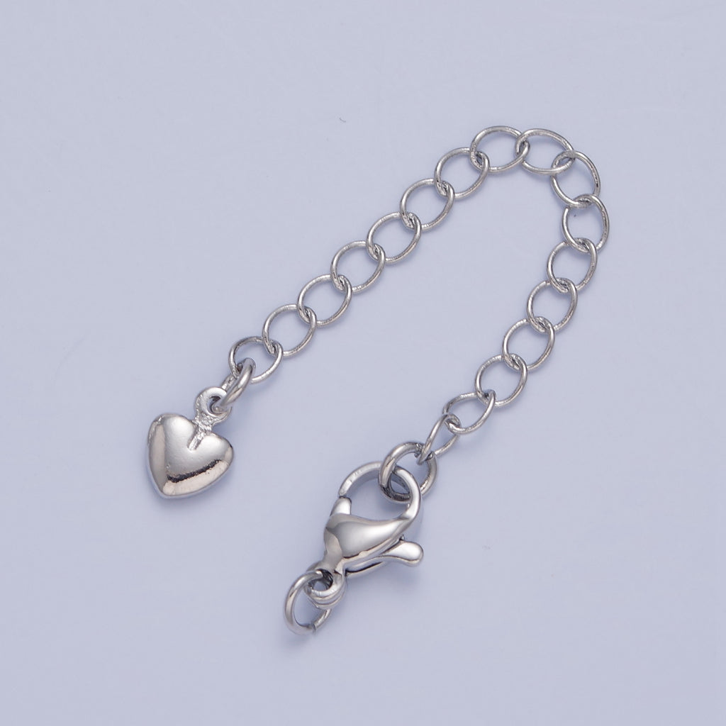 Heart Extender Chain Lobster Claps DIY Necklace Closure Rantai Tambahan Kalung/Gelang Hati Hypoallergenic Gold Filled