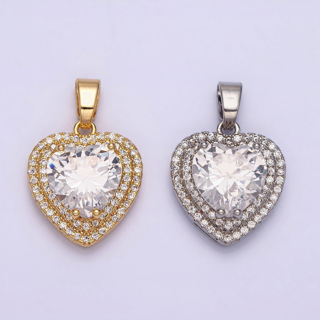 Bridal Heart Pendant DIY Charm Liontin Hati Berlian Hypoallergenic Gold Filled