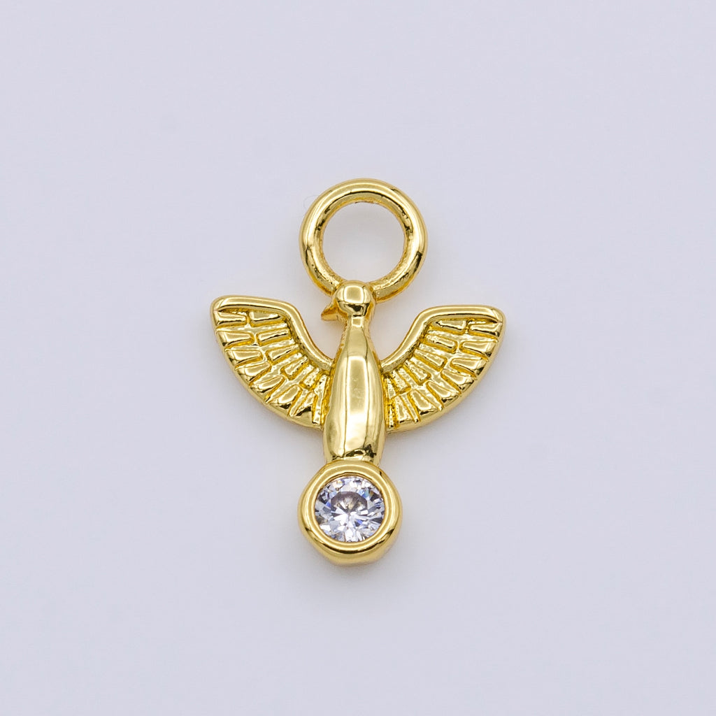 Mini Dove Charm DIY Charm Liontin Burung Merpati Kecil Polos Hypoallergenic Gold Plated