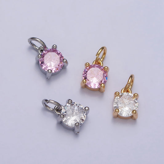 Tiny Round Clear, Pink Add on Charm DIY Charm LBerlian Kecil Hypoallergenic Gold Plated