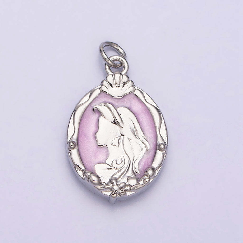 Mermaid Enamel Oval Charm DIY Charm Liontin Putri Duyung Bentuk Oval Hypoallergenic Gold Filled
