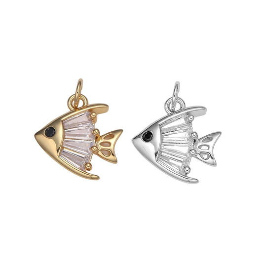 Baguette Fish Animal DIY Charm Liontin Ikan Hypoallergenic Gold Filled