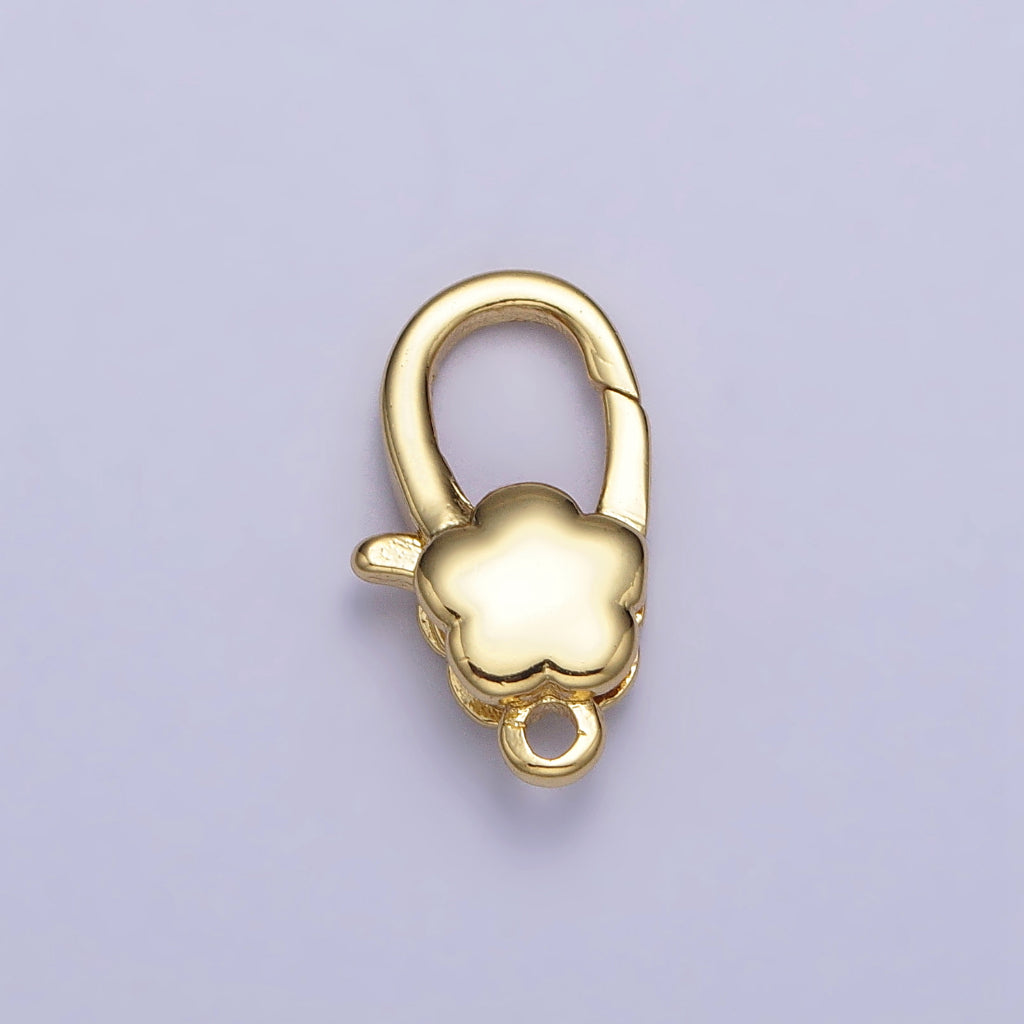 Puffed Flower Oval Lobster Clasps DIY Necklace Closure Pengait Aksesoris Hypoallergenic Gold Filled