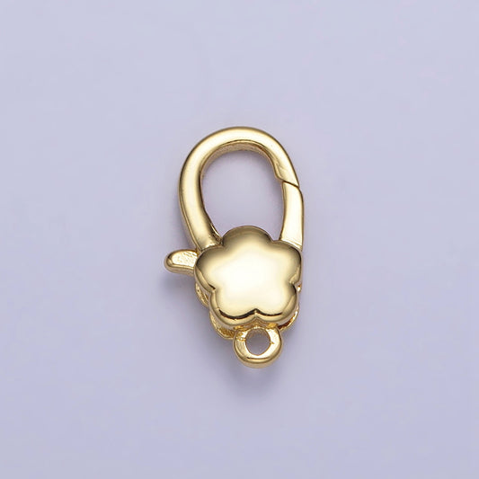 Puffed Flower Oval Lobster Clasps DIY Necklace Closure Pengait Aksesoris Hypoallergenic Gold Filled