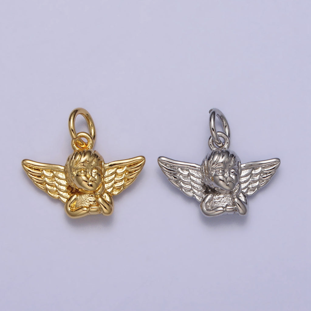 Baby Angel DIY Charm Liontin Malaikat Polos Hypoallergenic Gold Plated