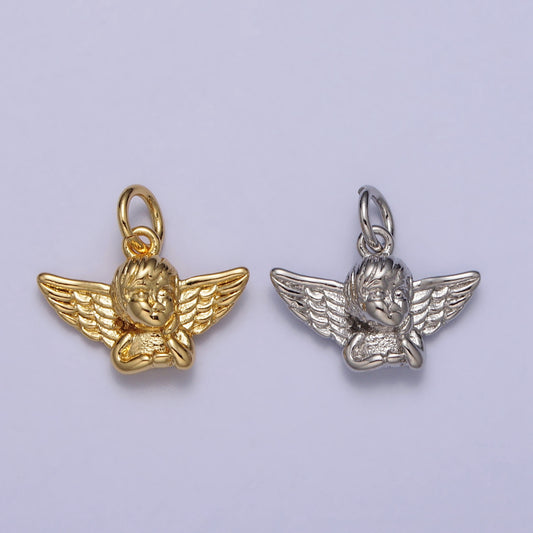 Baby Angel DIY Charm Liontin Malaikat Polos Hypoallergenic Gold Plated