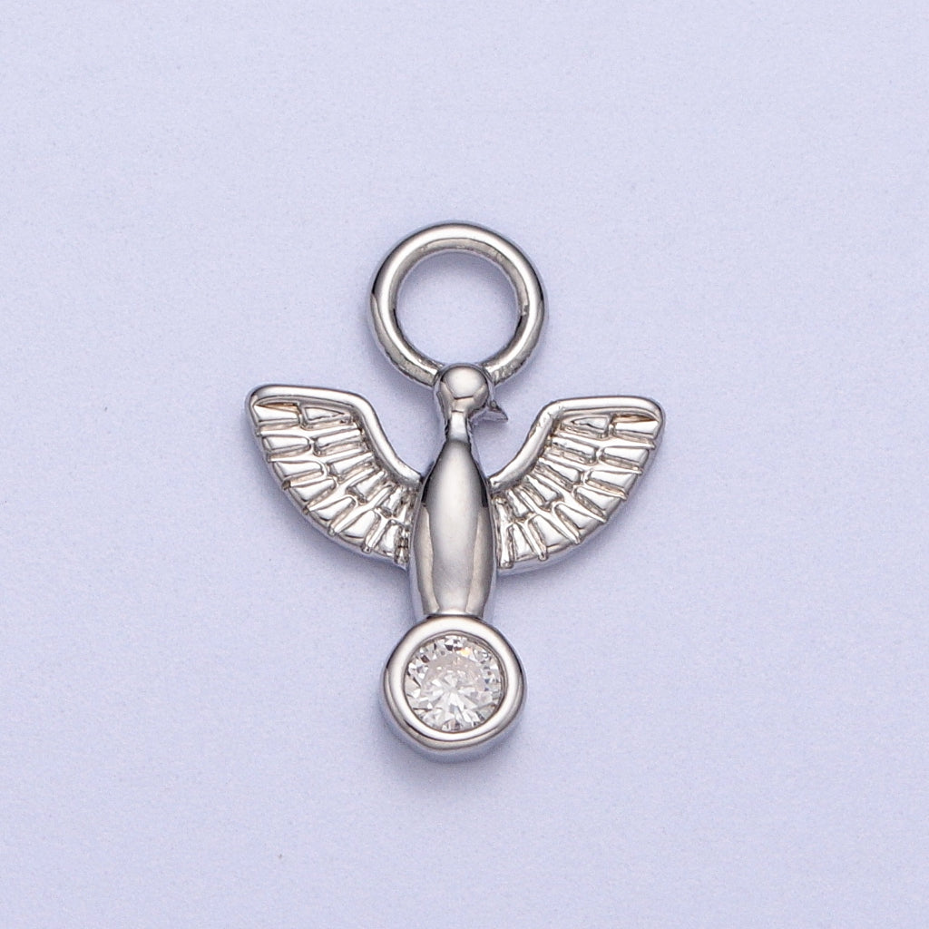 Mini Dove Charm DIY Charm Liontin Burung Merpati Kecil Polos Hypoallergenic Gold Plated