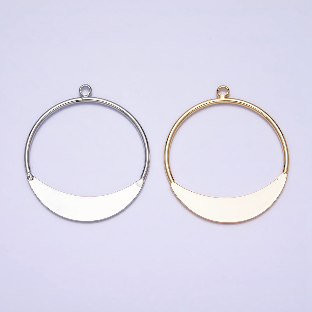 Geometric Circular Charm DIY Charm Liontin Bulat Minimalist Hypoallergenic Gold Plated