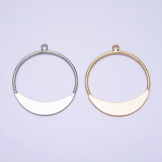 Geometric Circular Charm DIY Charm Liontin Bulat Minimalist Hypoallergenic Gold Plated
