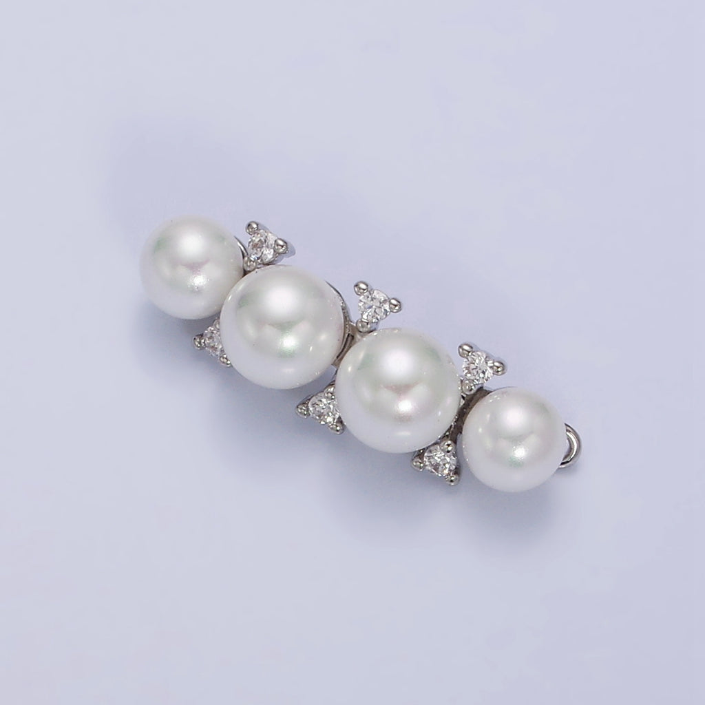Bridal Elegant White Pearl DIY Connector Liontin Pesta Mutiara Hypoallergenic Gold Filled