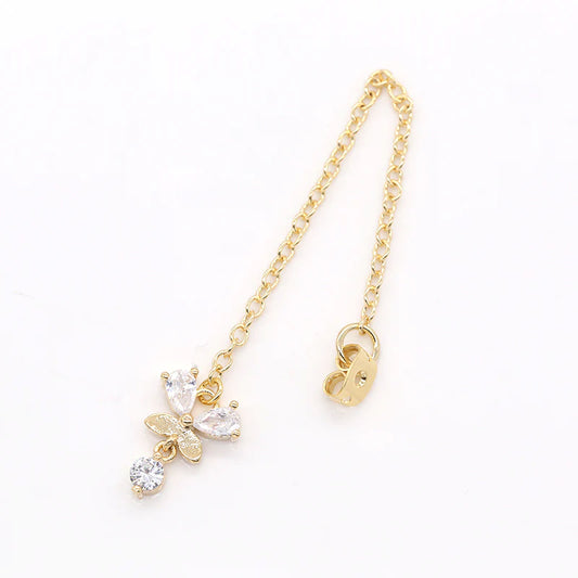 Butterfly Mariposa Animal Long Earing Back Stoppers DIY Earrings Closure Belakang Anting Drop Kupu-Kupu Hypoallergenic Gold Plated