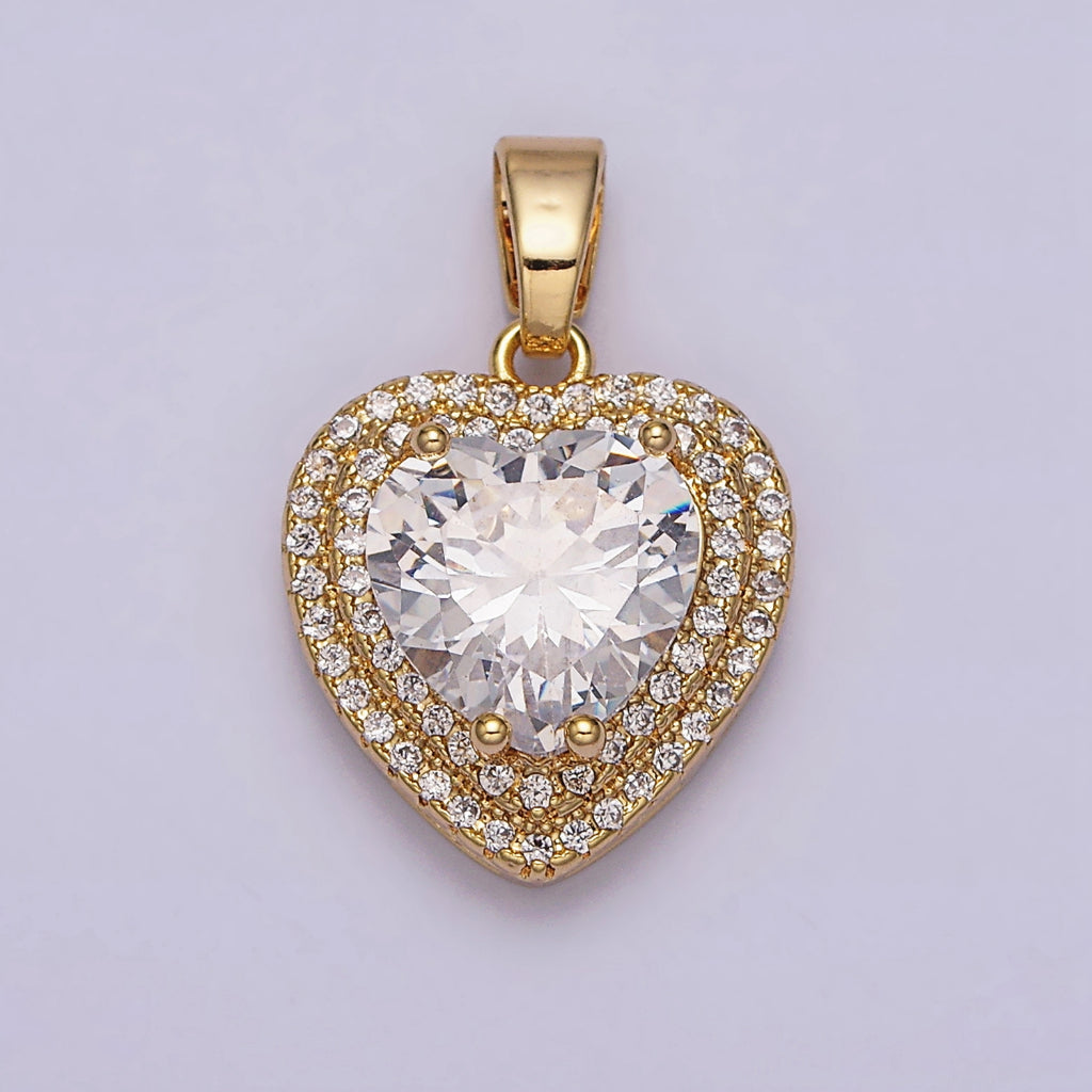 Bridal Heart Pendant DIY Charm Liontin Hati Berlian Hypoallergenic Gold Filled