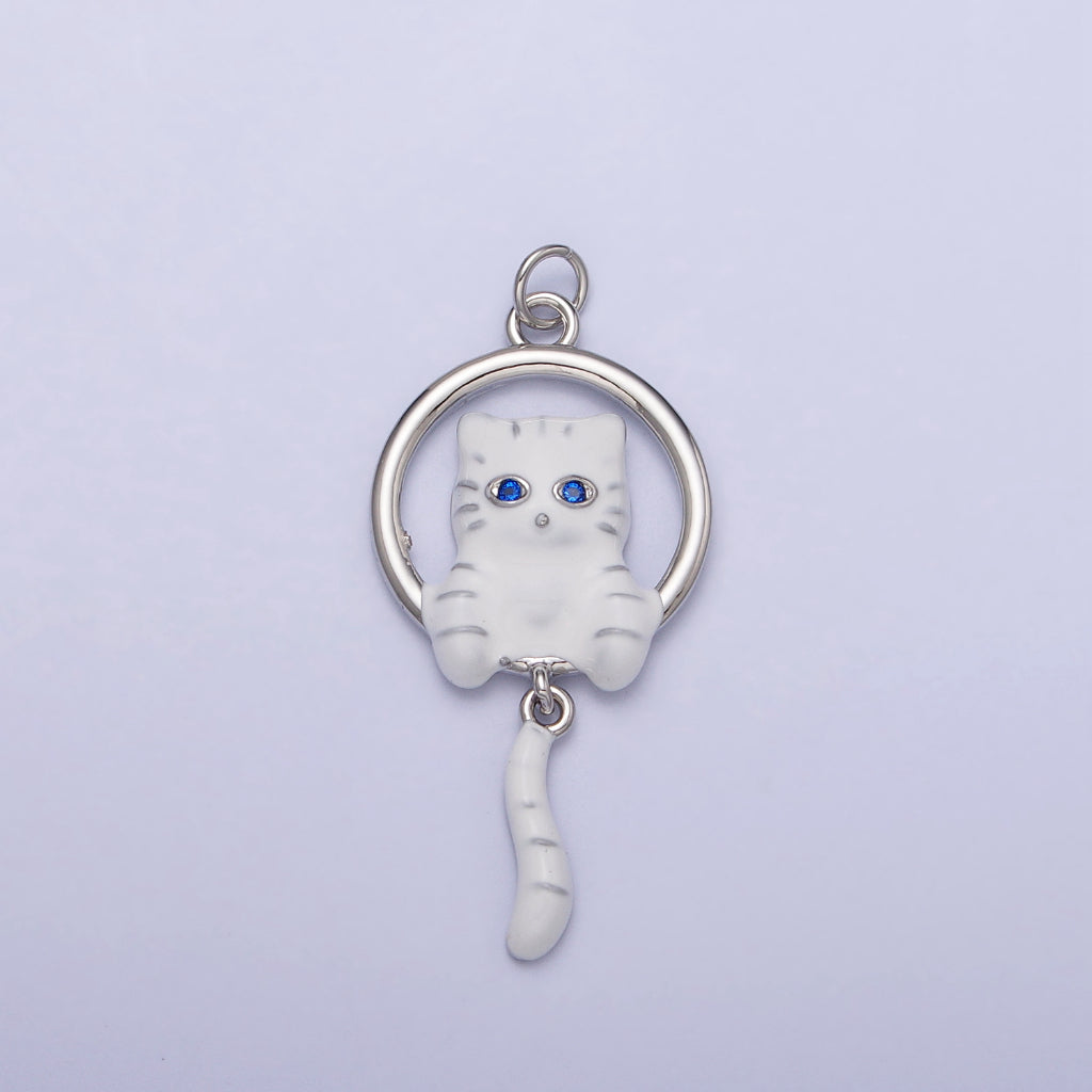 Cute Kitty Cat Tail Dangle Animal DIY Charm Liontin Kucing Hypoallergenic Gold Filled