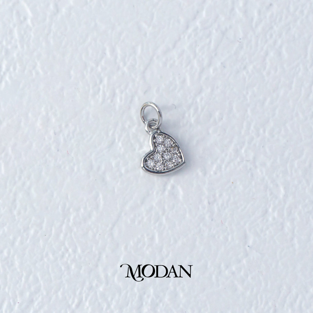 Mini Micro Paved Heart Love DIY Charm Liontin Hati Kecil Hypoallergenic Gold Filled