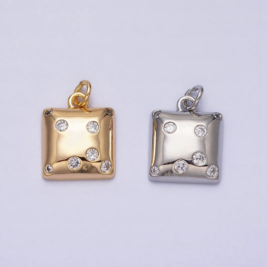 Twisted Card Dotted Square DIY Hypoallergenic Gold Plated