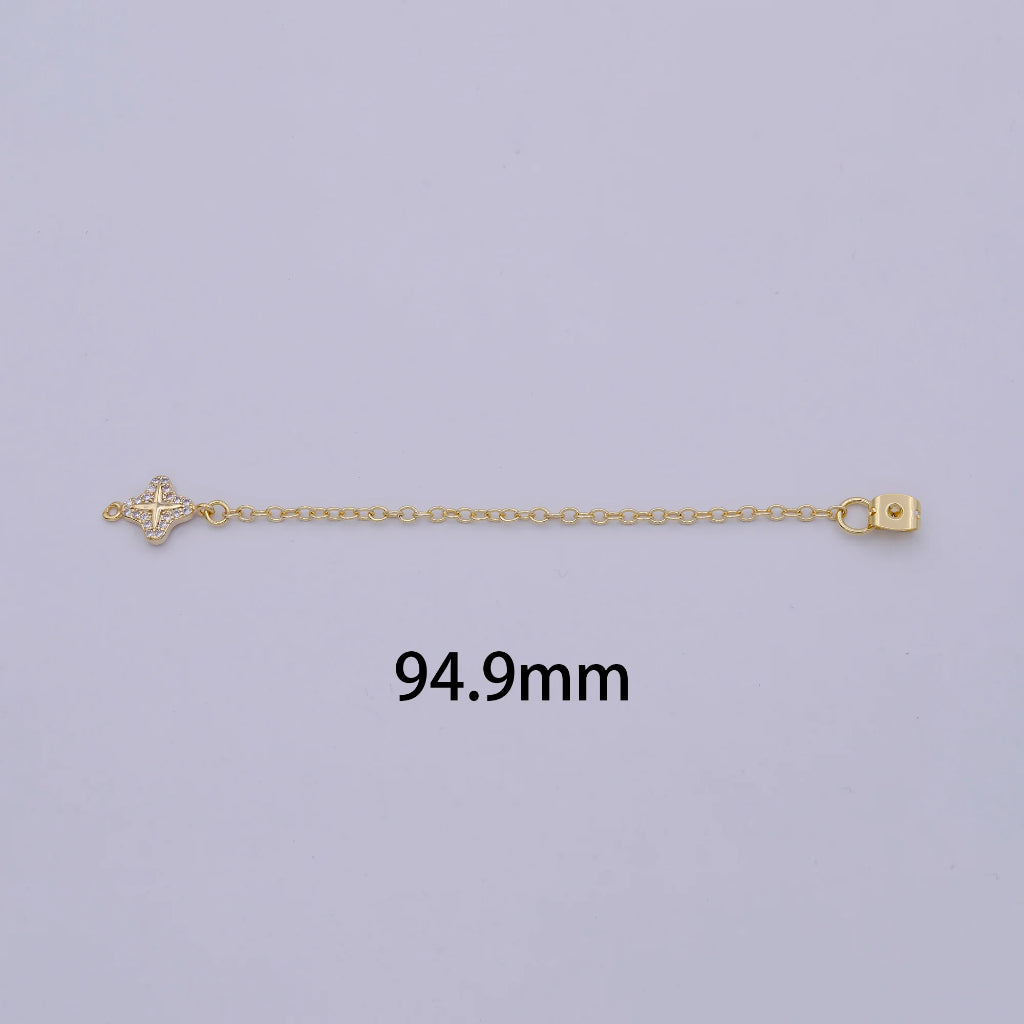 Clover Shaped Long Chain Earrings Stopper DIY Earring Closure Belakang Anting Bentuk Daun Hypoallergenic Gold Filled